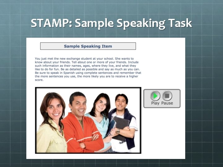 STAMP: Sample Speaking Task 