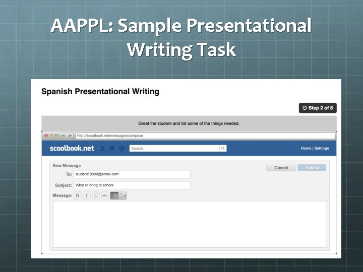 AAPPL: Sample Presentational Writing Task 