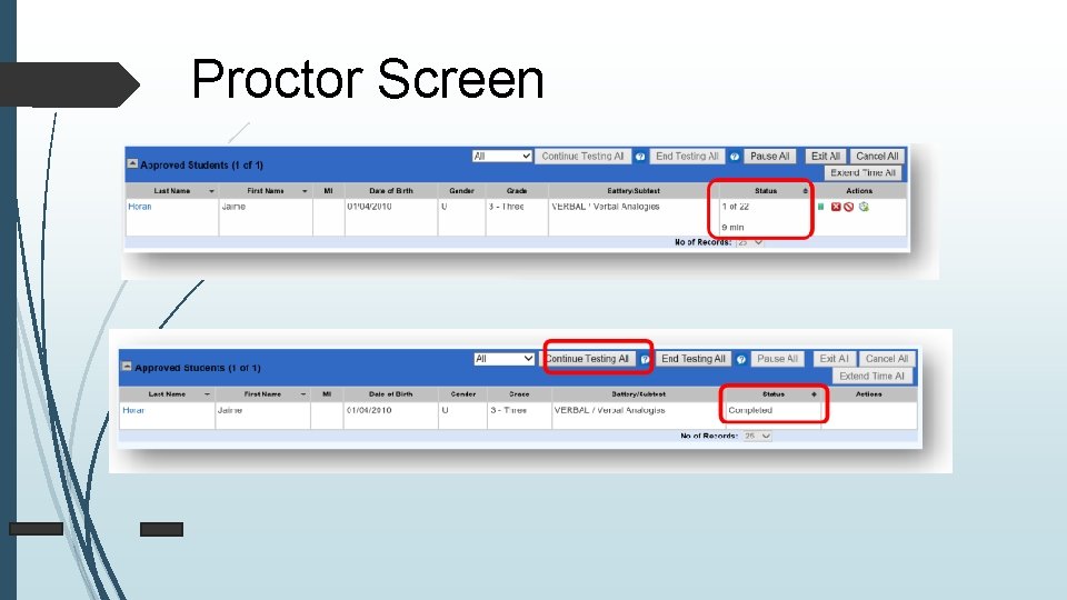 Proctor Screen 