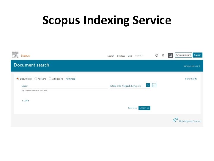 Scopus Indexing Service 