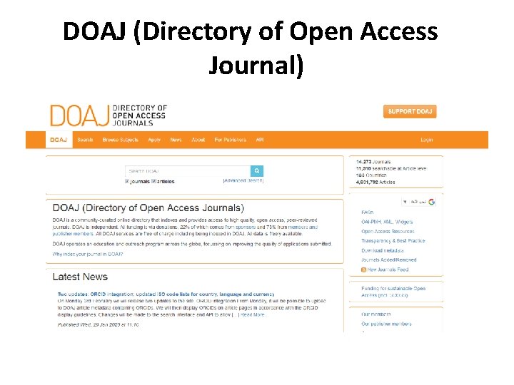 DOAJ (Directory of Open Access Journal) 