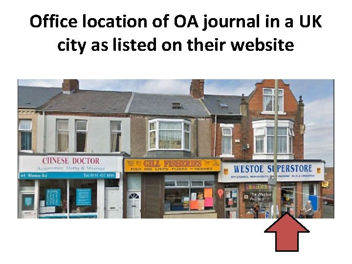 Office location of OA journal in a UK city as listed on their website