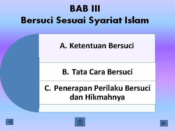 BAB III Bersuci Sesuai Syariat Islam A. Ketentuan Bersuci B. Tata Cara Bersuci C.