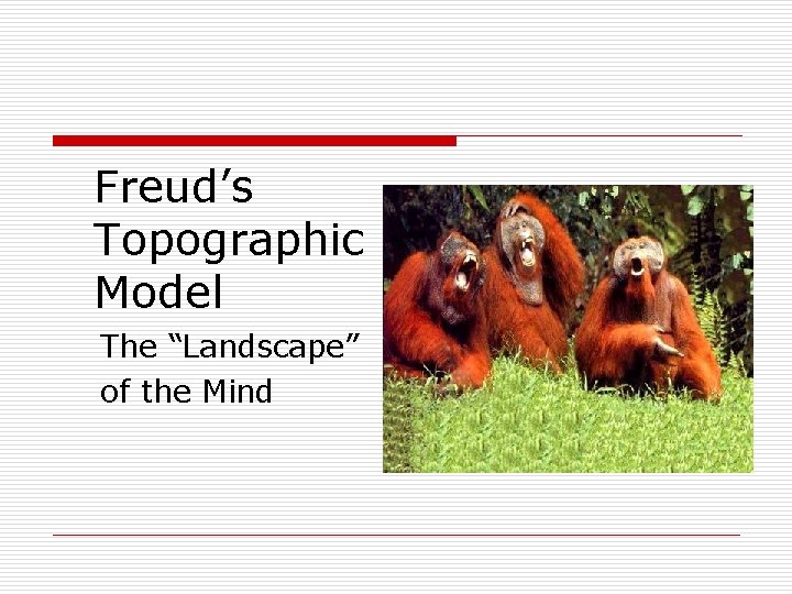 Freud’s Topographic Model The “Landscape” of the Mind 
