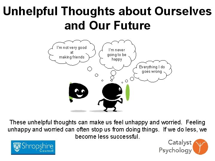 Unhelpful Thoughts about Ourselves and Our Future I’m not very good at making friends