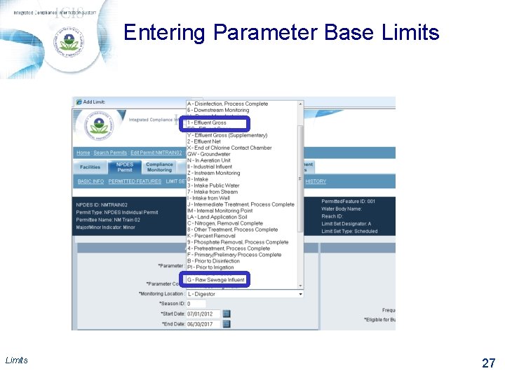 Entering Parameter Base Limits 27 