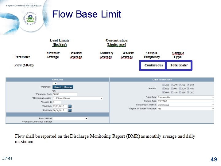 Flow Base Limits 49 