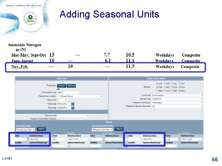 Adding Seasonal Units Limits 66 