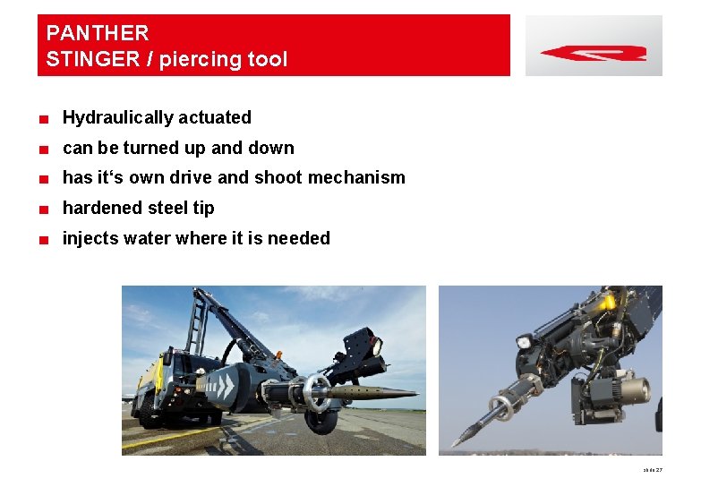 PANTHER STINGER / piercing tool ■ Hydraulically actuated ■ can be turned up and