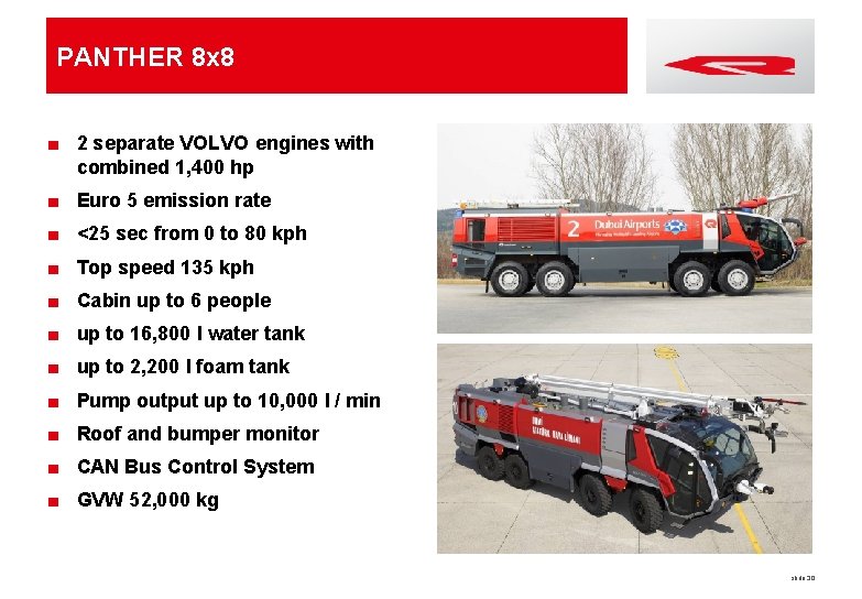PANTHER 8 x 8 ■ 2 separate VOLVO engines with combined 1, 400 hp