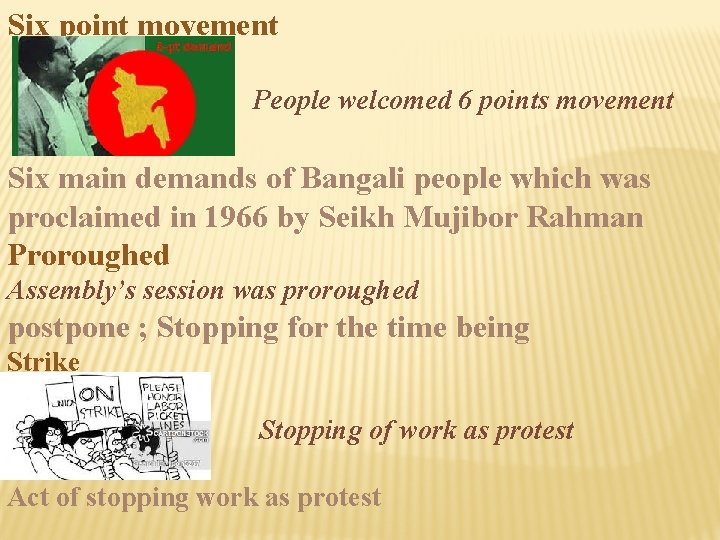 Six point movement People welcomed 6 points movement Six main demands of Bangali people