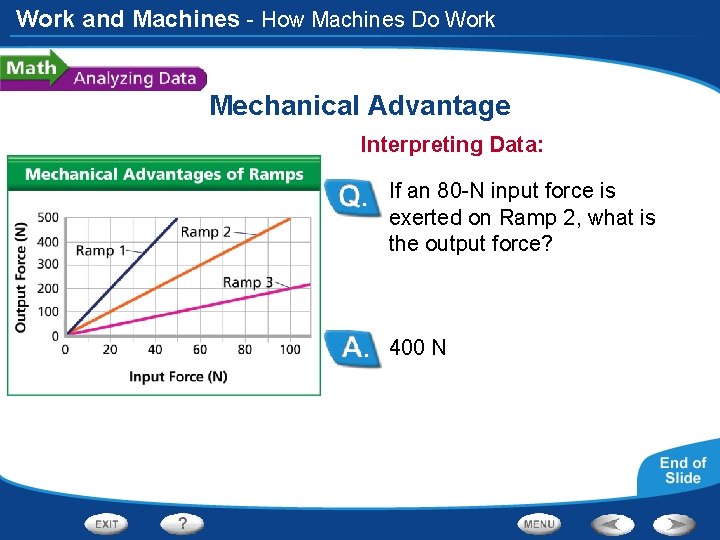 Work and Machines - How Machines Do Work Mechanical Advantage Interpreting Data: If an