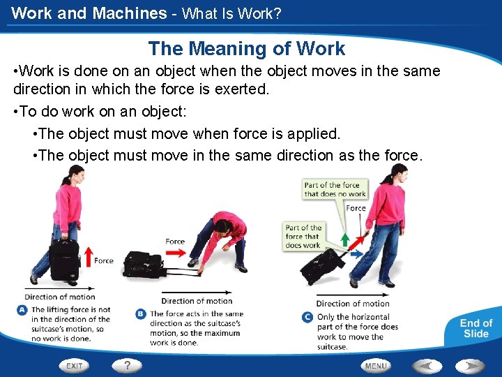 Work and Machines - What Is Work? The Meaning of Work • Work is