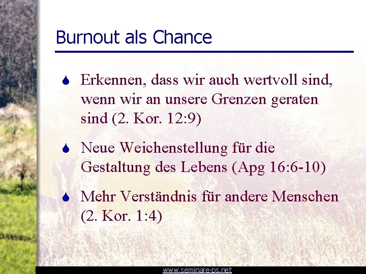 Burnout als Chance S Erkennen, dass wir auch wertvoll sind, wenn wir an unsere