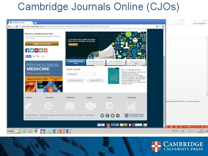 Cambridge Journals Online (CJOs) 