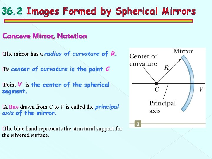 36. 2 Images Formed by Spherical Mirrors Concave Mirror, Notation � The � Its