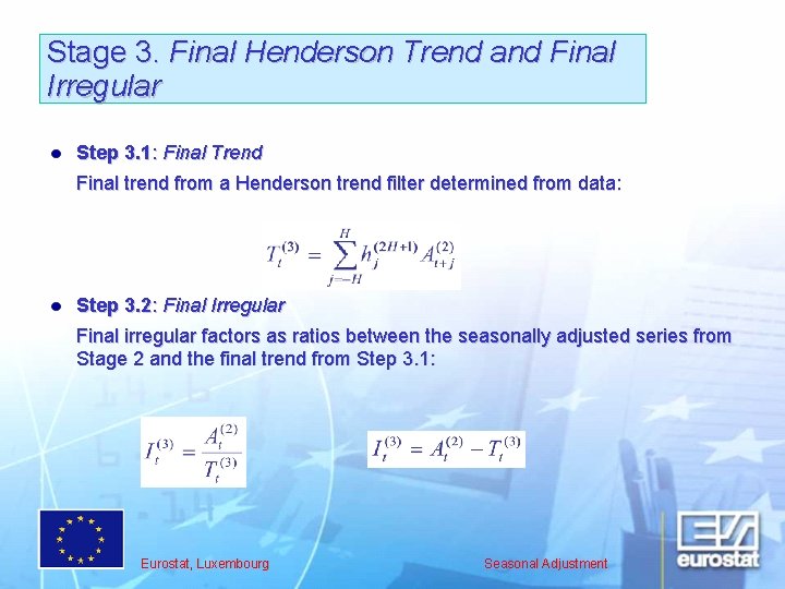 Stage 3. Final Henderson Trend and Final Irregular Step 3. 1: Final Trend Final