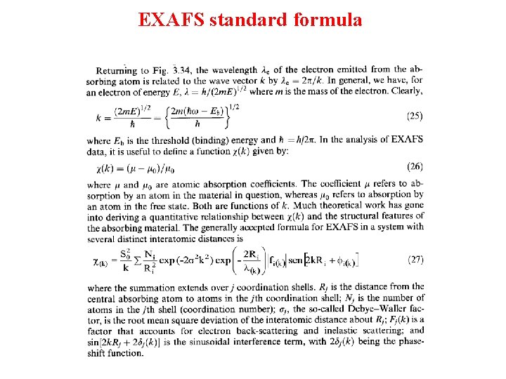 EXAFS standard formula 