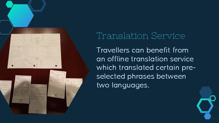 Translation Service Travellers can benefit from an offline translation service which translated certain preselected