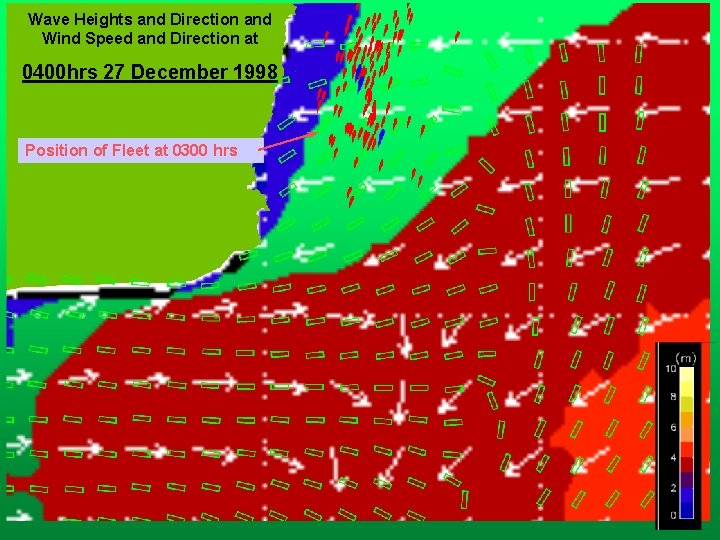 Wave Heights and Direction and Wind Speed and Direction at 0400 hrs 27 December