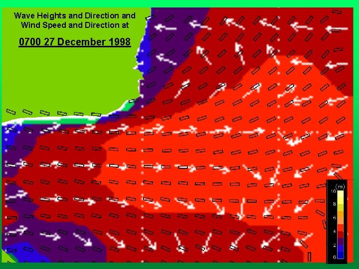 Wave Heights and Direction and Wind Speed and Direction at 0700 27 December 1998