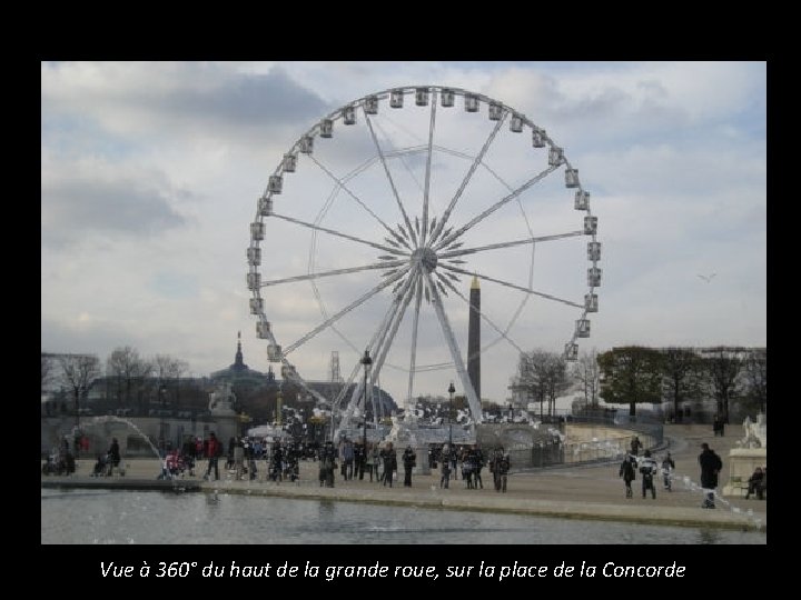 Vue à 360° du haut de la grande roue, sur la place de la