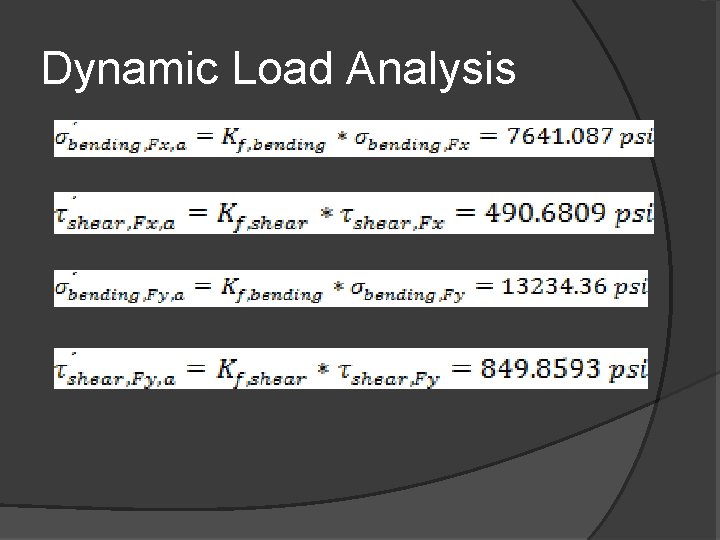 Dynamic Load Analysis 