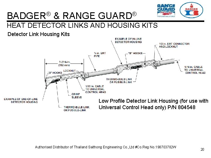 BADGER® & RANGE GUARD® HEAT DETECTOR LINKS AND HOUSING KITS Detector Link Housing Kits
