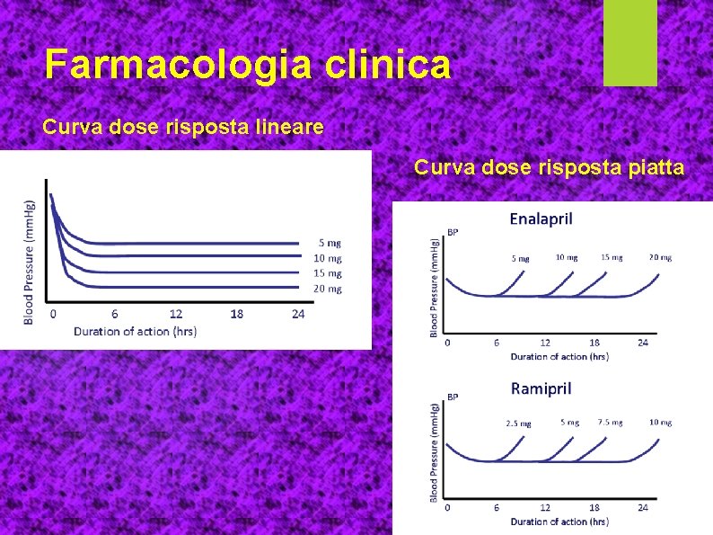 Farmacologia clinica Curva dose risposta lineare Curva dose risposta piatta 