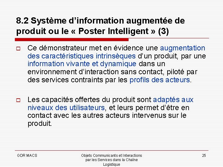 8. 2 Système d’information augmentée de produit ou le « Poster Intelligent » (3)