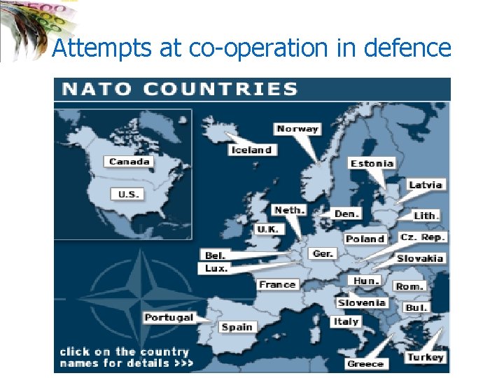 Attempts at co-operation in defence 