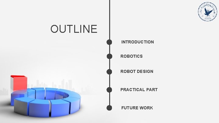 OUTLINE INTRODUCTION ROBOTICS ROBOT DESIGN PRACTICAL PART FUTURE WORK 