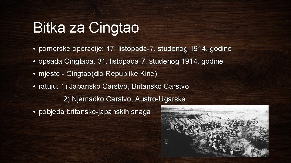 Bitka za Cingtao • pomorske operacije: 17. listopada-7. studenog 1914. godine • opsada Cingtaoa: