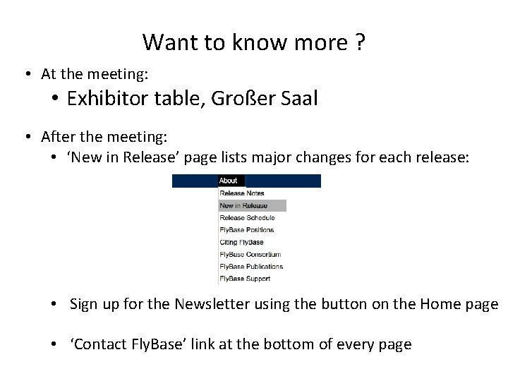 Want to know more ? • At the meeting: • Exhibitor table, Großer Saal
