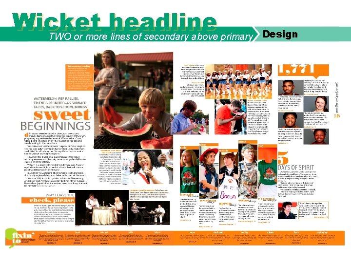 Wicket headline designing TWO or more lines of secondary aboveheadlines primary Design 