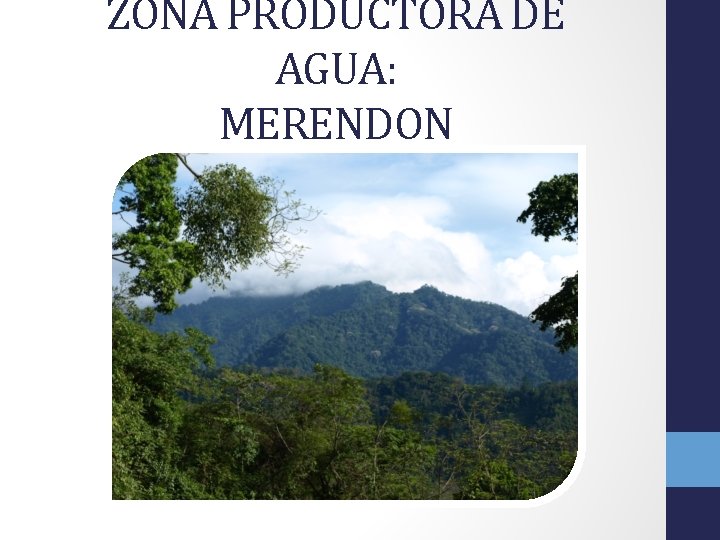 ZONA PRODUCTORA DE AGUA: MERENDON 