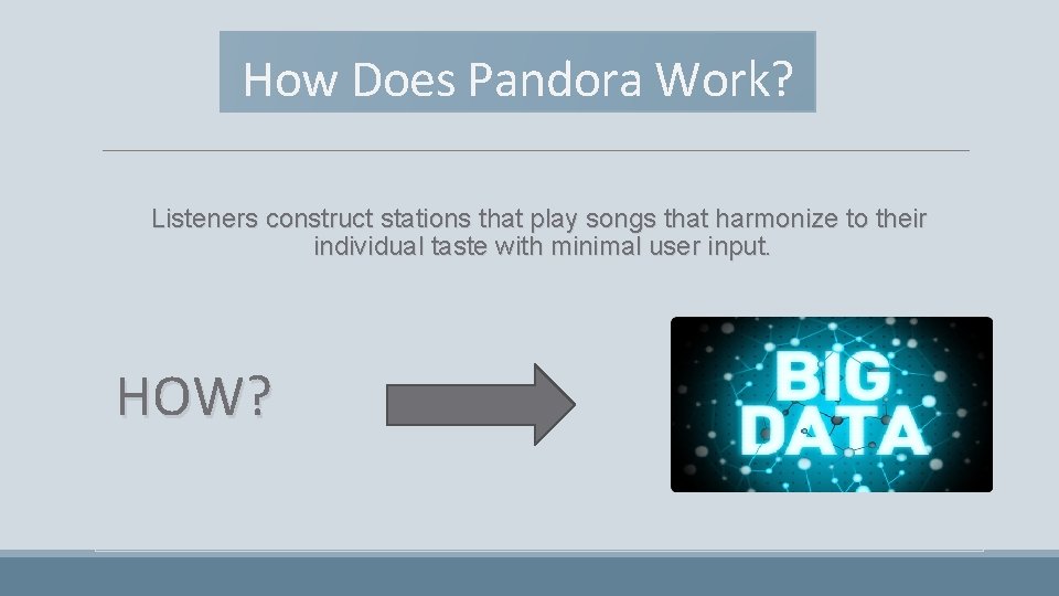 How Does Pandora Work? Listeners construct stations that play songs that harmonize to their