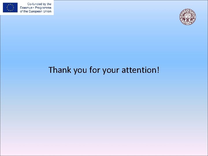 Thank you for your attention! 