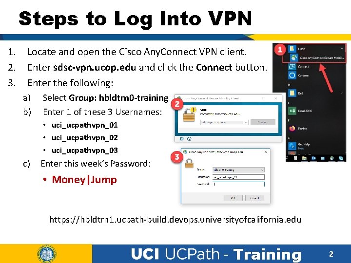 Steps to Log Into VPN 1. 2. 3. Locate and open the Cisco Any.