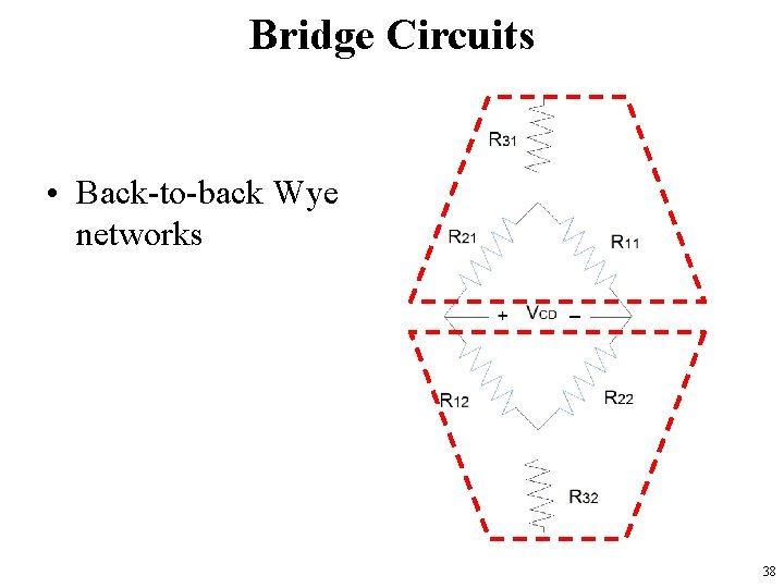 Bridge Circuits • Back-to-back Wye networks 38 