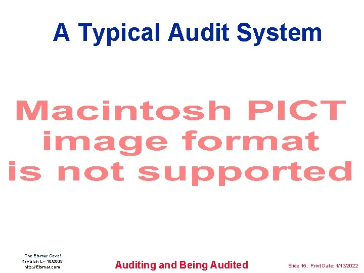 A Typical Audit System Elsmar. com The Elsmar Cove! Revision L - 10/2005 http: