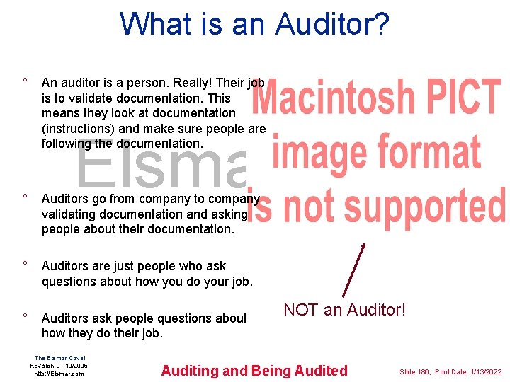 What is an Auditor? ° An auditor is a person. Really! Their job is