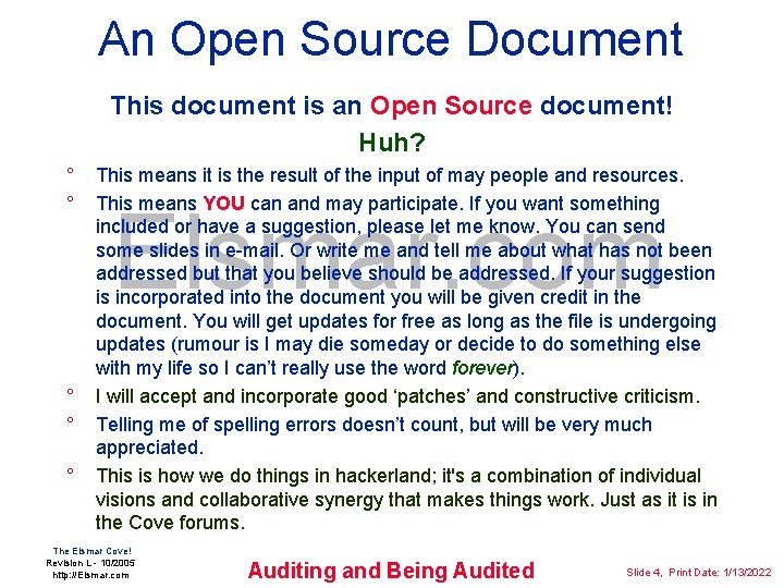 An Open Source Document This document is an Open Source document! Huh? ° °