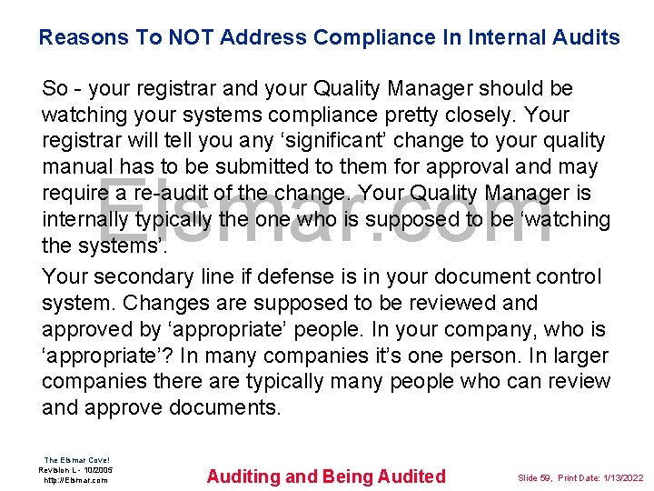 Reasons To NOT Address Compliance In Internal Audits So - your registrar and your