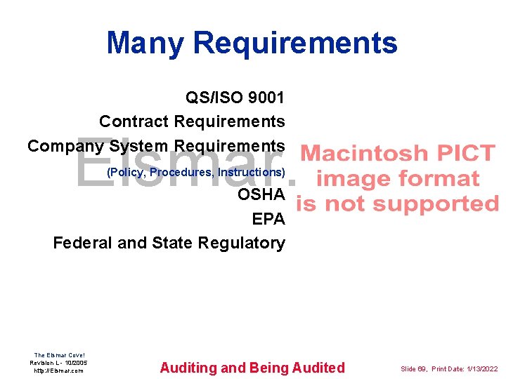 Many Requirements QS/ISO 9001 Contract Requirements Company System Requirements Elsmar. com (Policy, Procedures, Instructions)