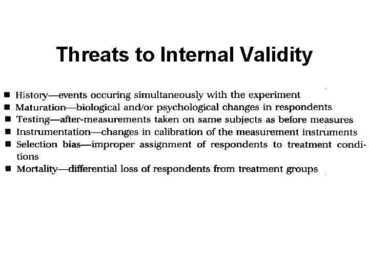 Threats to Internal Validity 