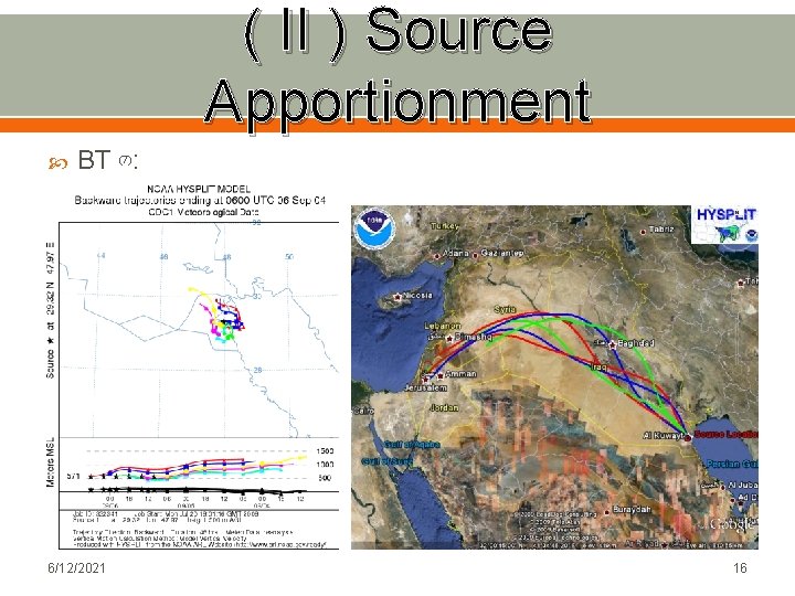( II ) Source Apportionment BT (7): 6/12/2021 16 