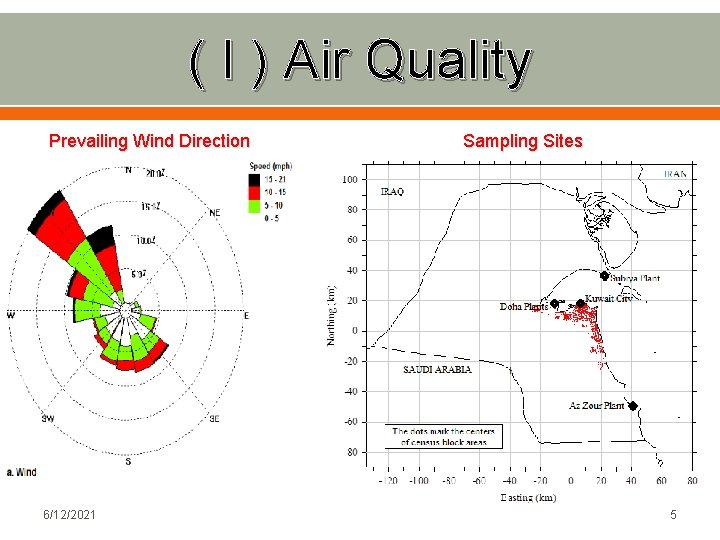 ( I ) Air Quality Prevailing Wind Direction 6/12/2021 Sampling Sites 5 