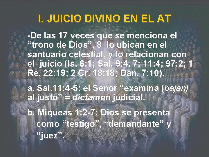 I. JUICIO DIVINO EN EL AT -De las 17 veces que se menciona el