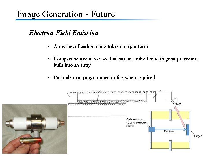 Image Generation - Future Electron Field Emission • A myriad of carbon nano-tubes on